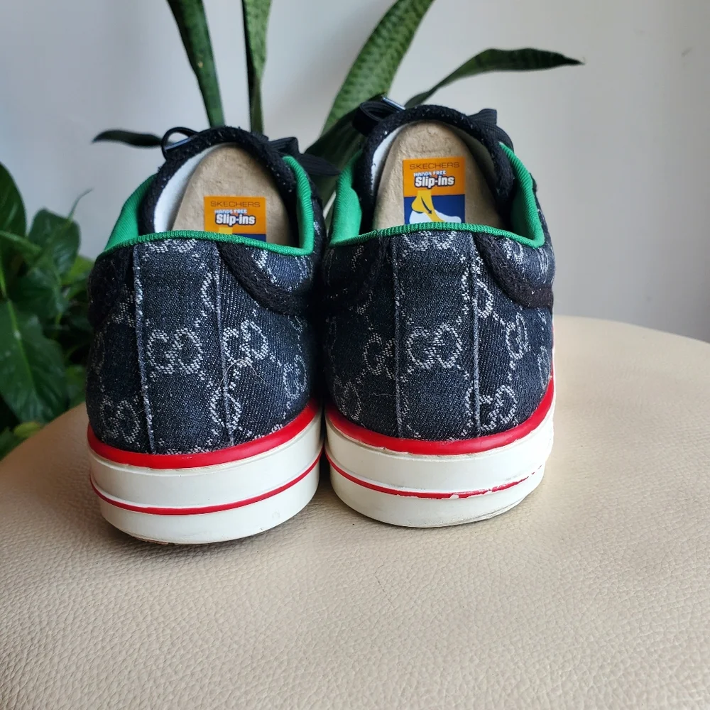 Gucci  Gray Sneakers with Red and Green Accents